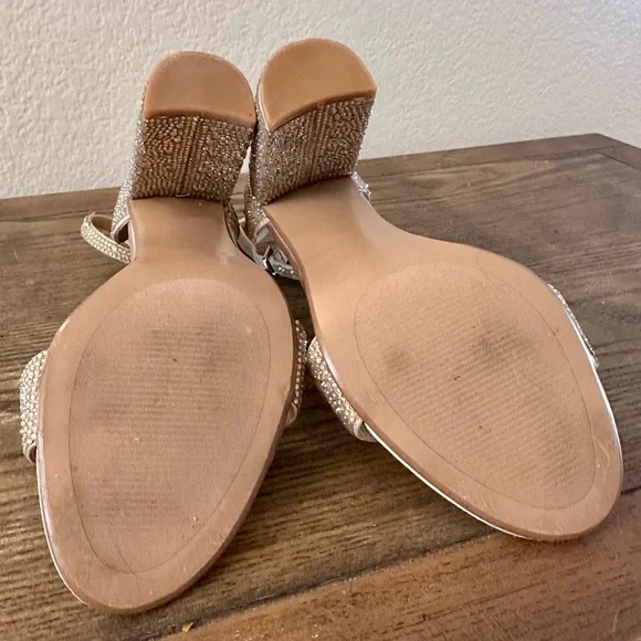 Steve Madden Gold Rhinestone Women's Heels - Picture 9 of 9